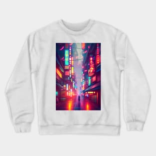 A Man in Tokyo Neon Anime Japan Vibes <3 Crewneck Sweatshirt